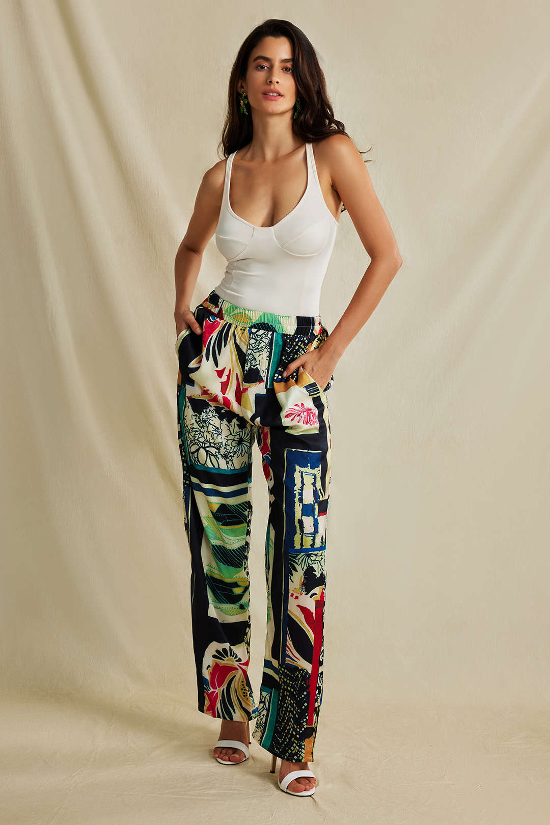 Floriana luxe bloemenprint broek