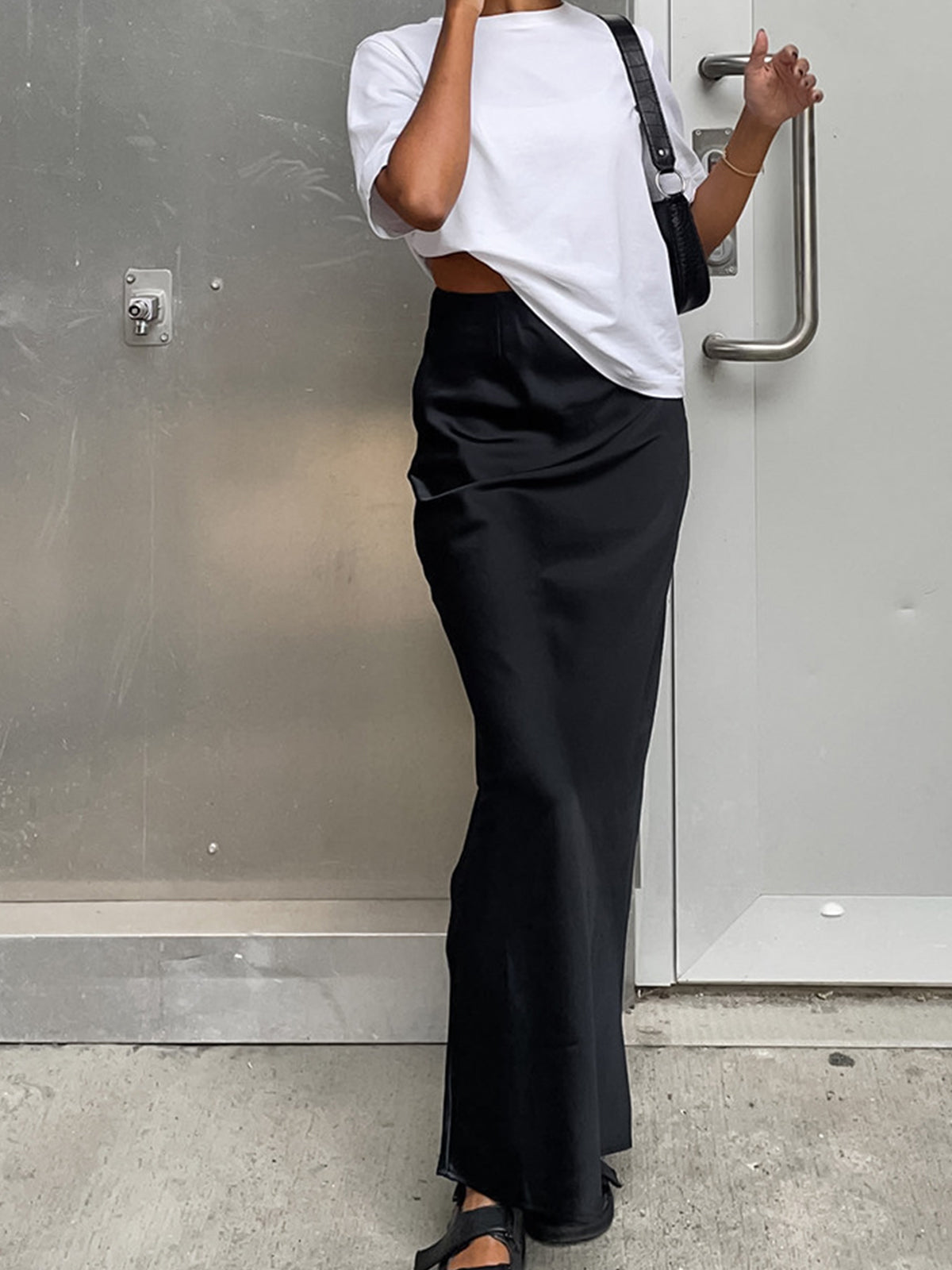 Luxe satijnen maxi rok