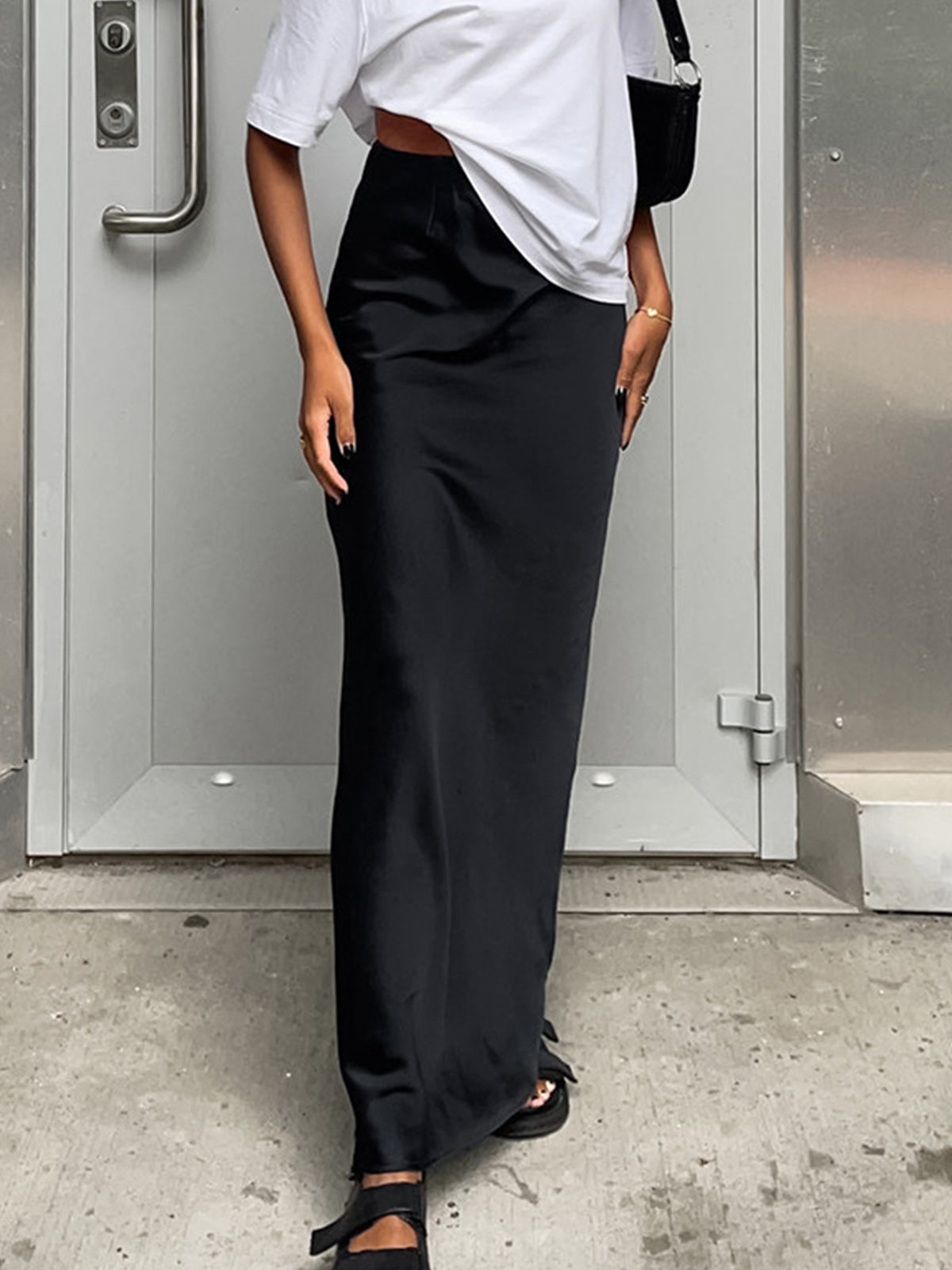 Luxe satijnen maxi rok
