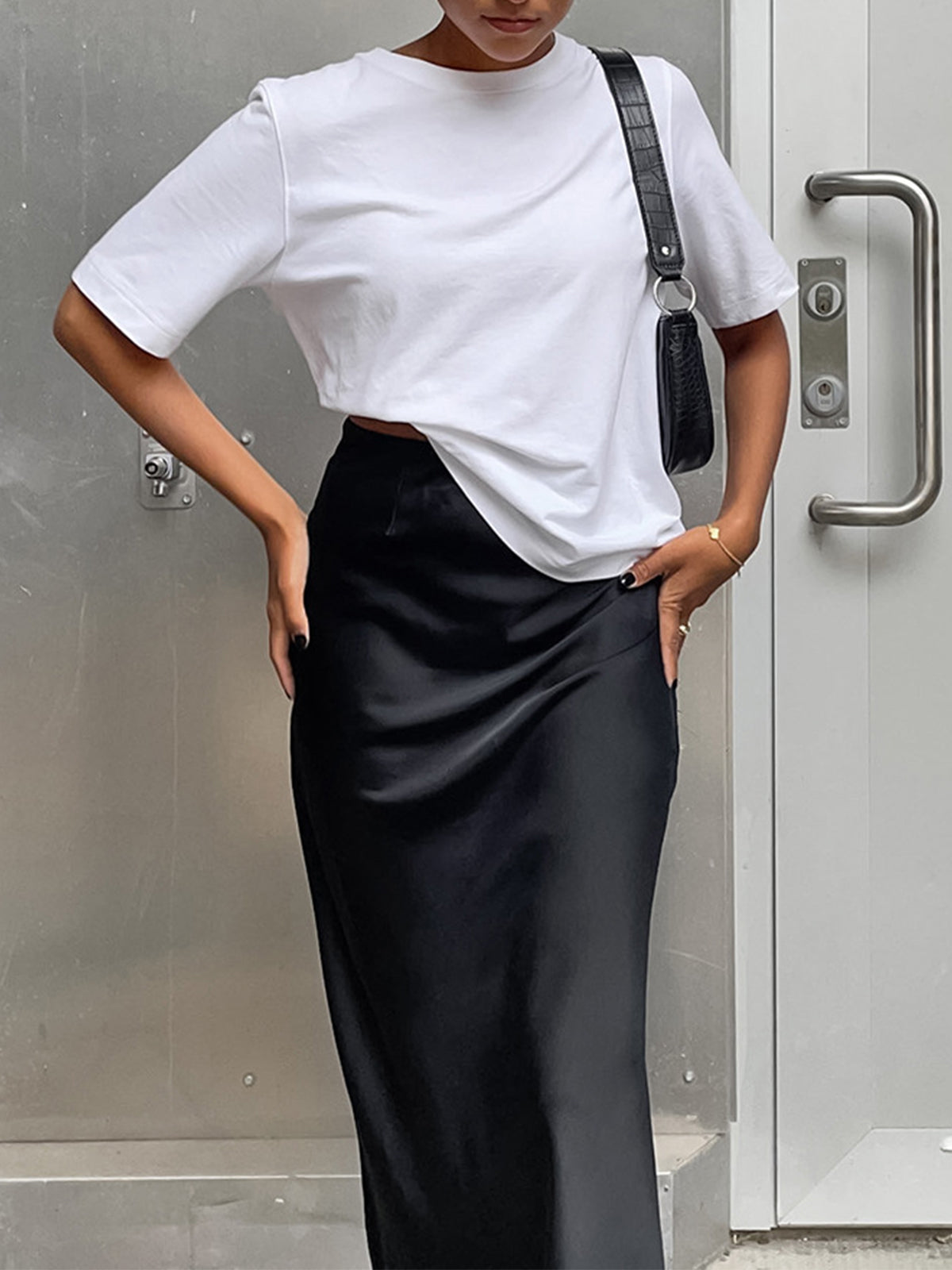 Luxe satijnen maxi rok