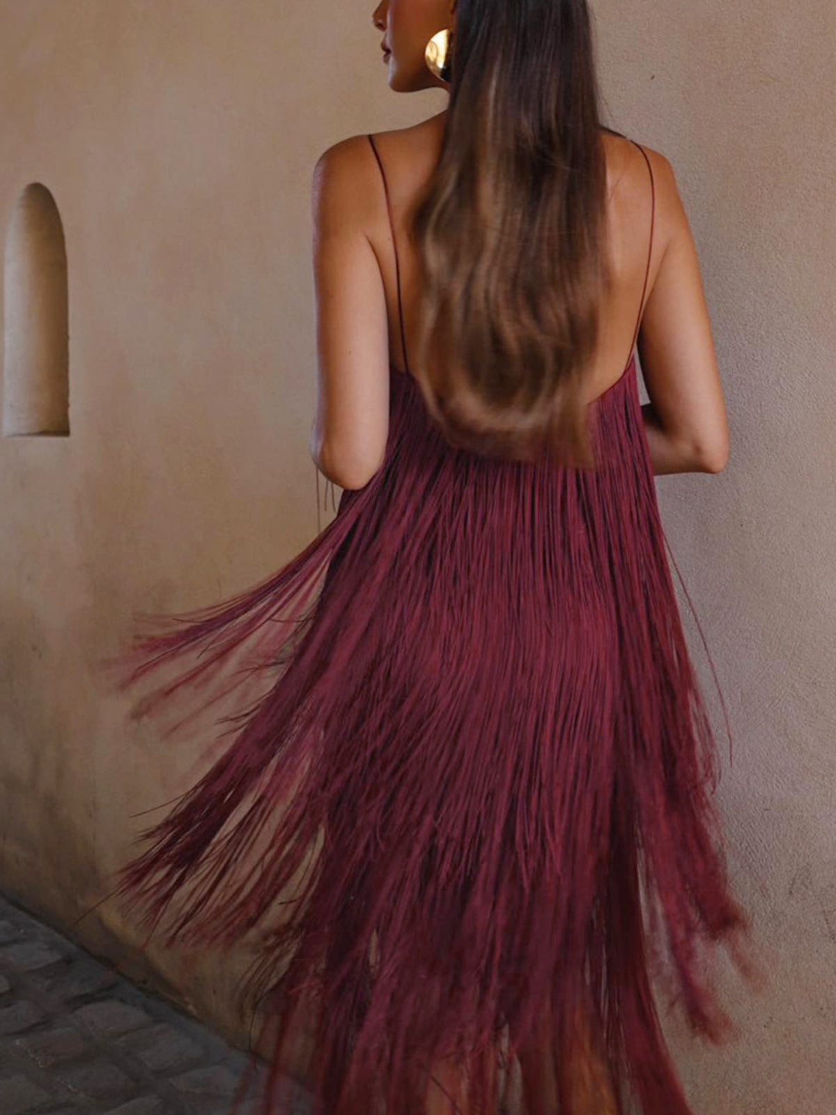 Florence short dress with fringes