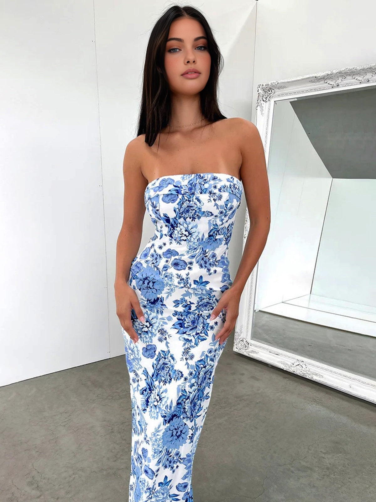 Sereen blauwe jurk