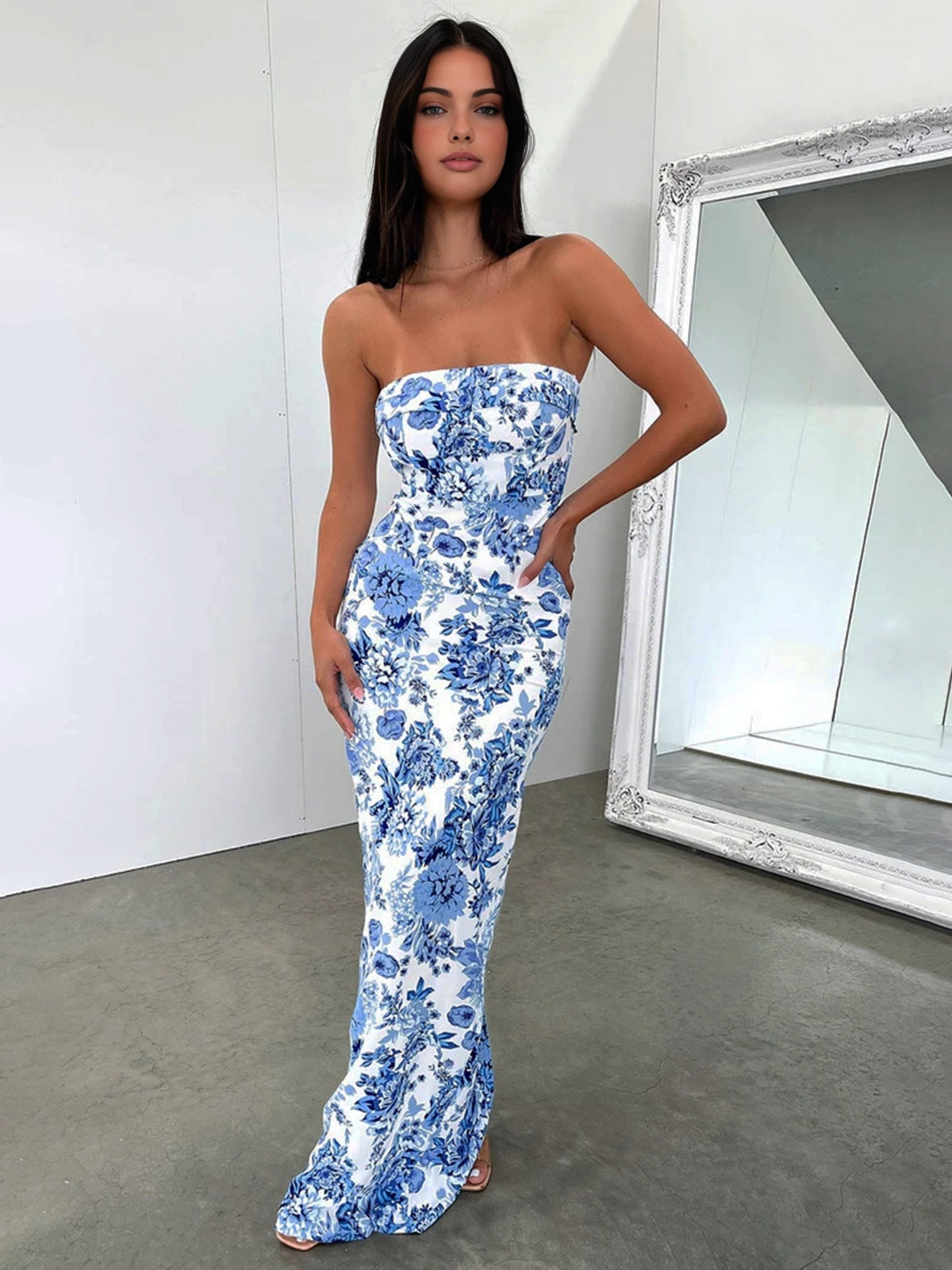 Sereen blauwe jurk
