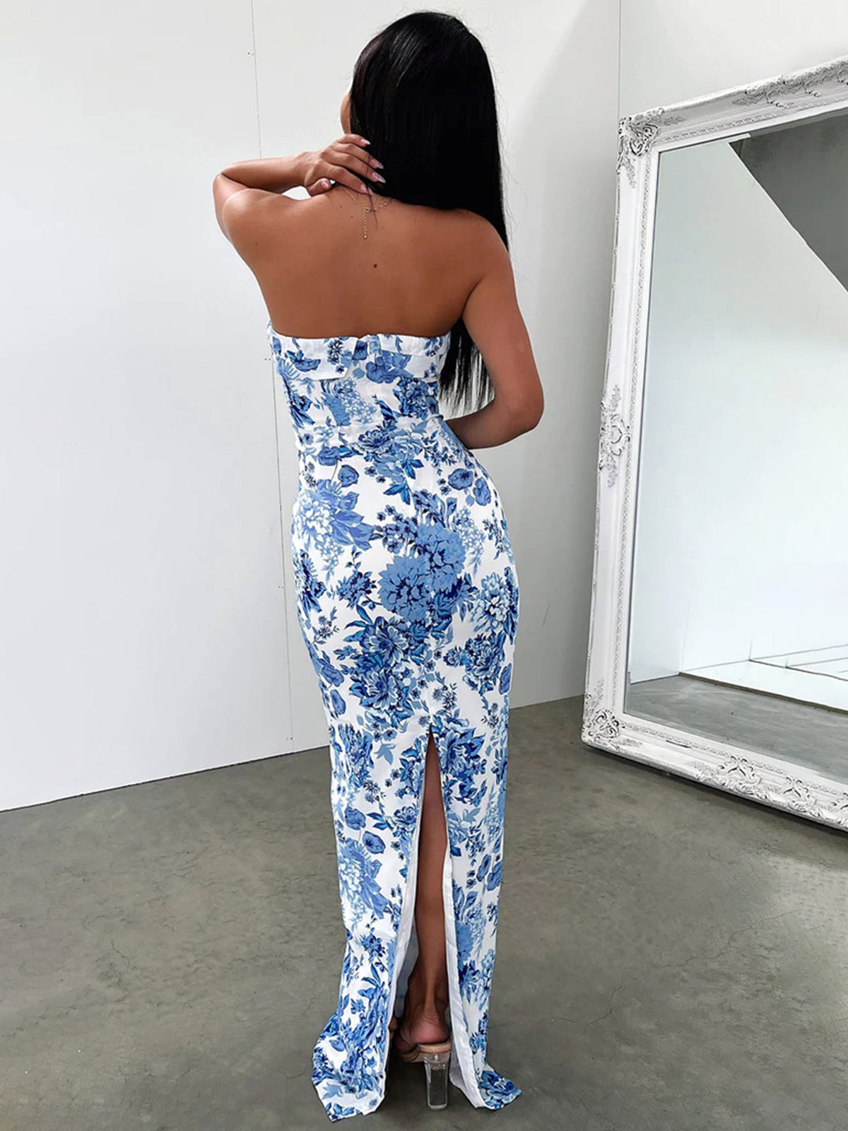 Sereen blauwe jurk