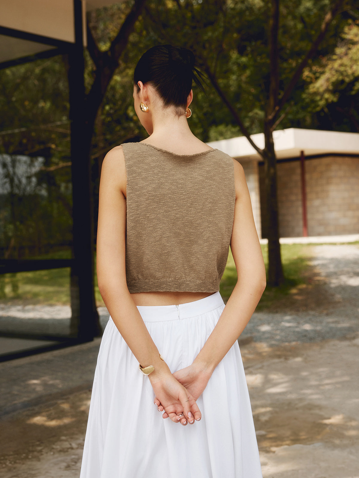 Chic basics cotton mix crop top