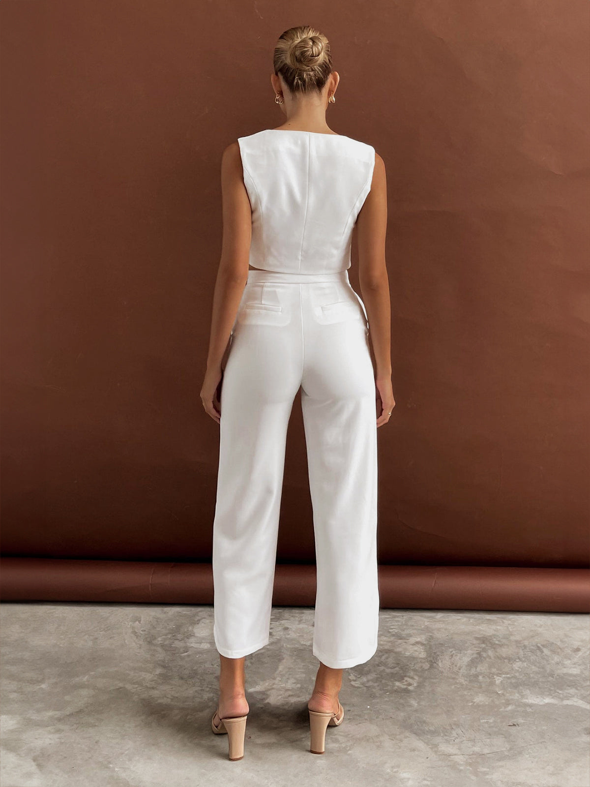 Eleganza stylish plain trouser set