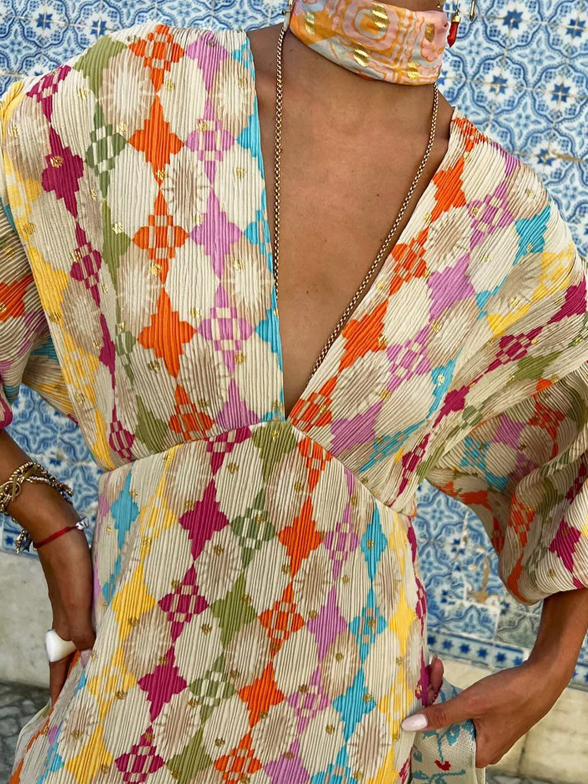 Eleganza verfijnde jacquard jurk