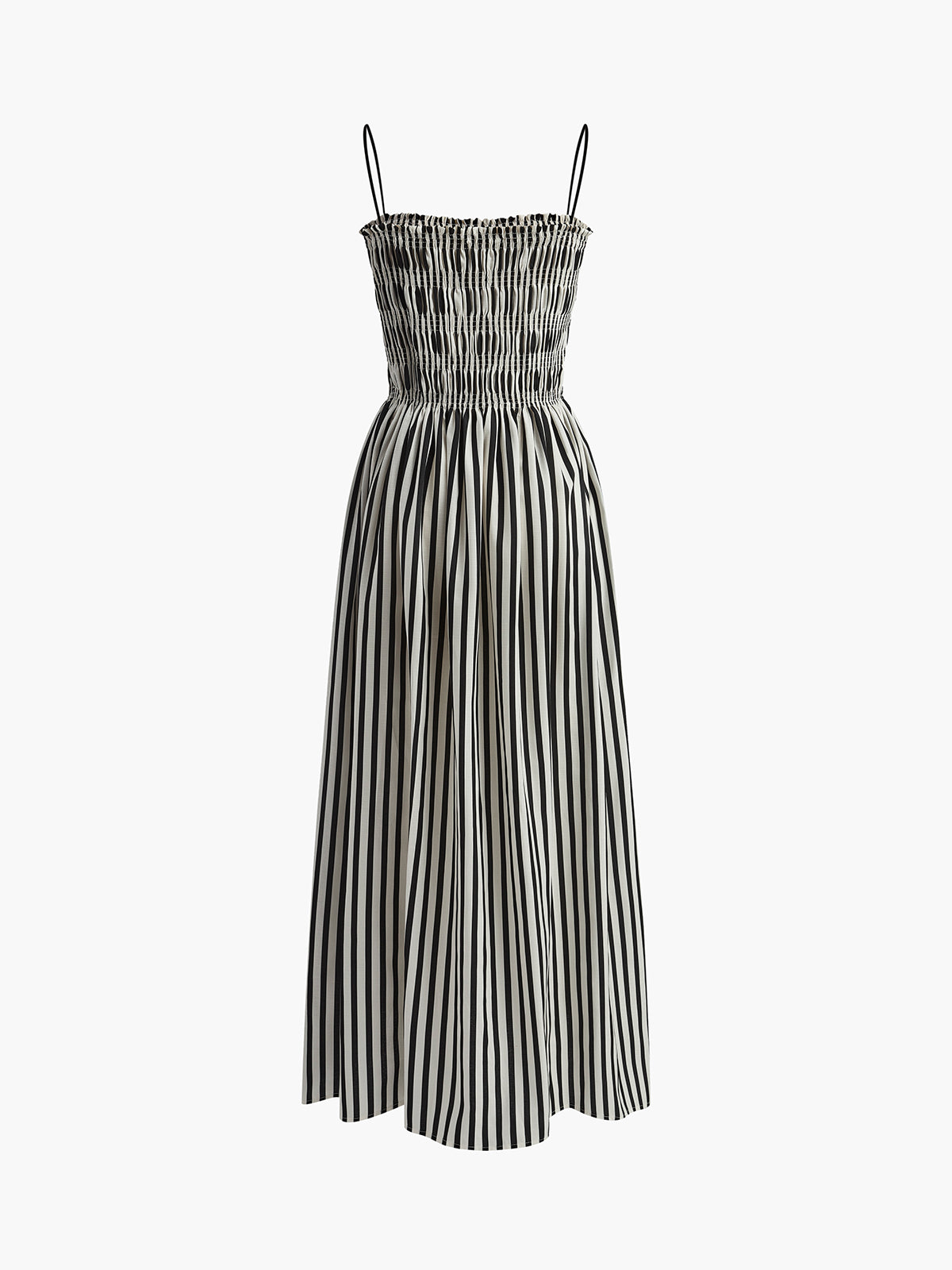 Coco mouwloze prinstripe maxi jurk