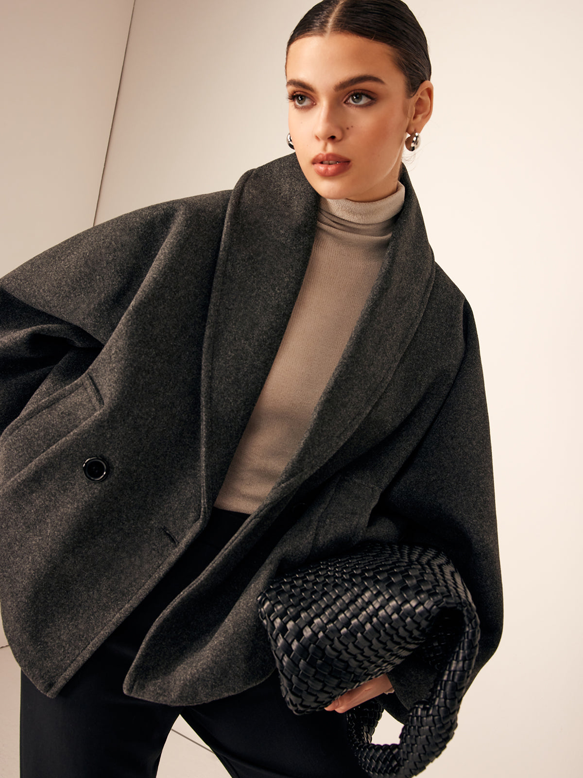 Luxura tweed oversized jas