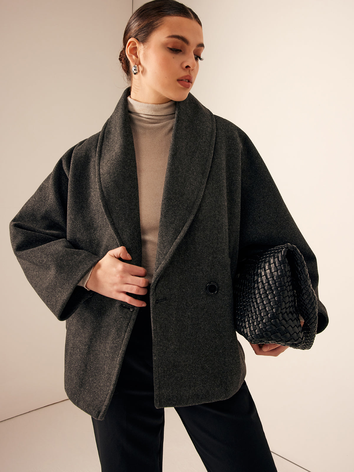 Luxura tweed oversized jas