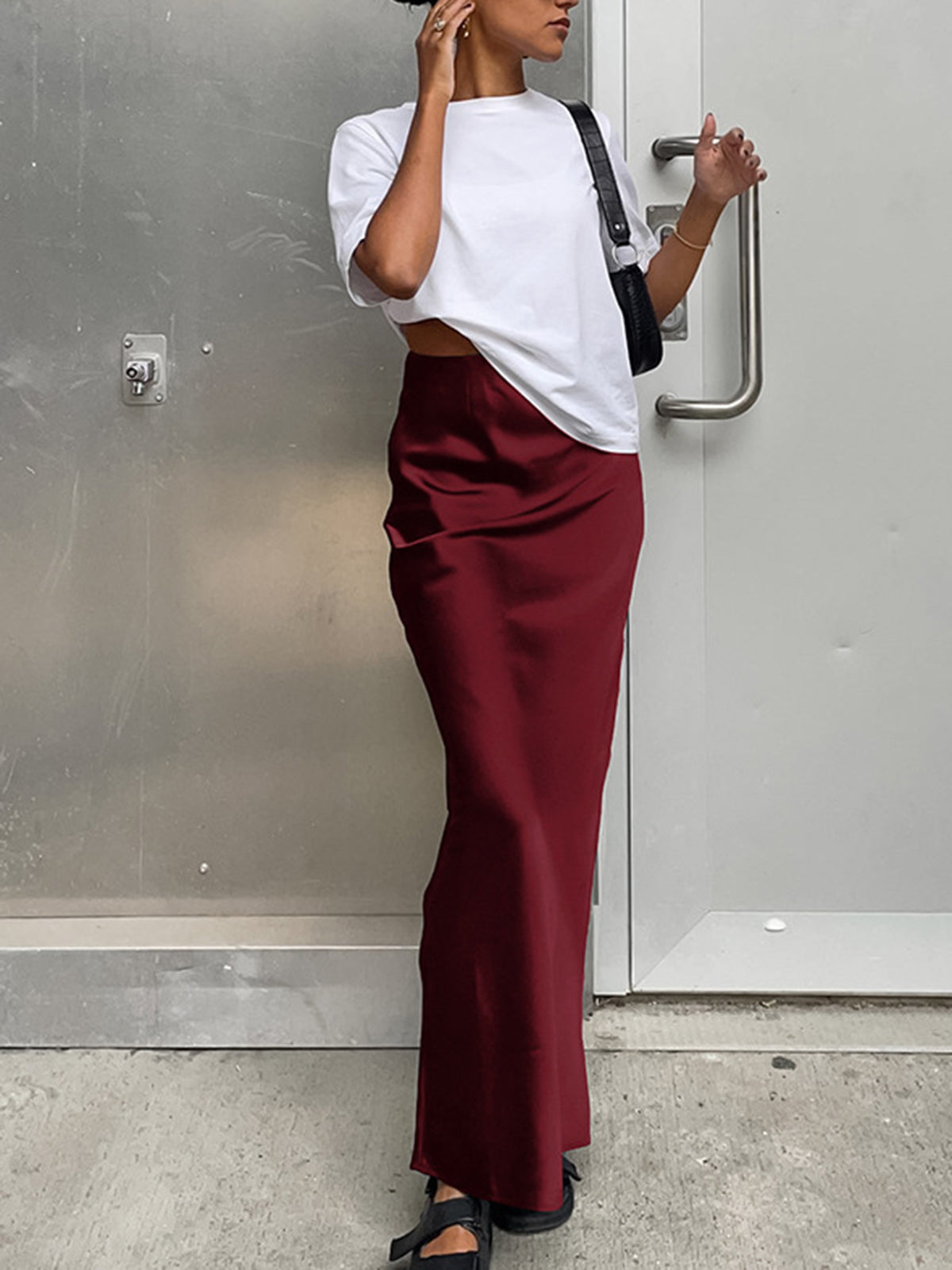 Luxe satijnen maxi rok