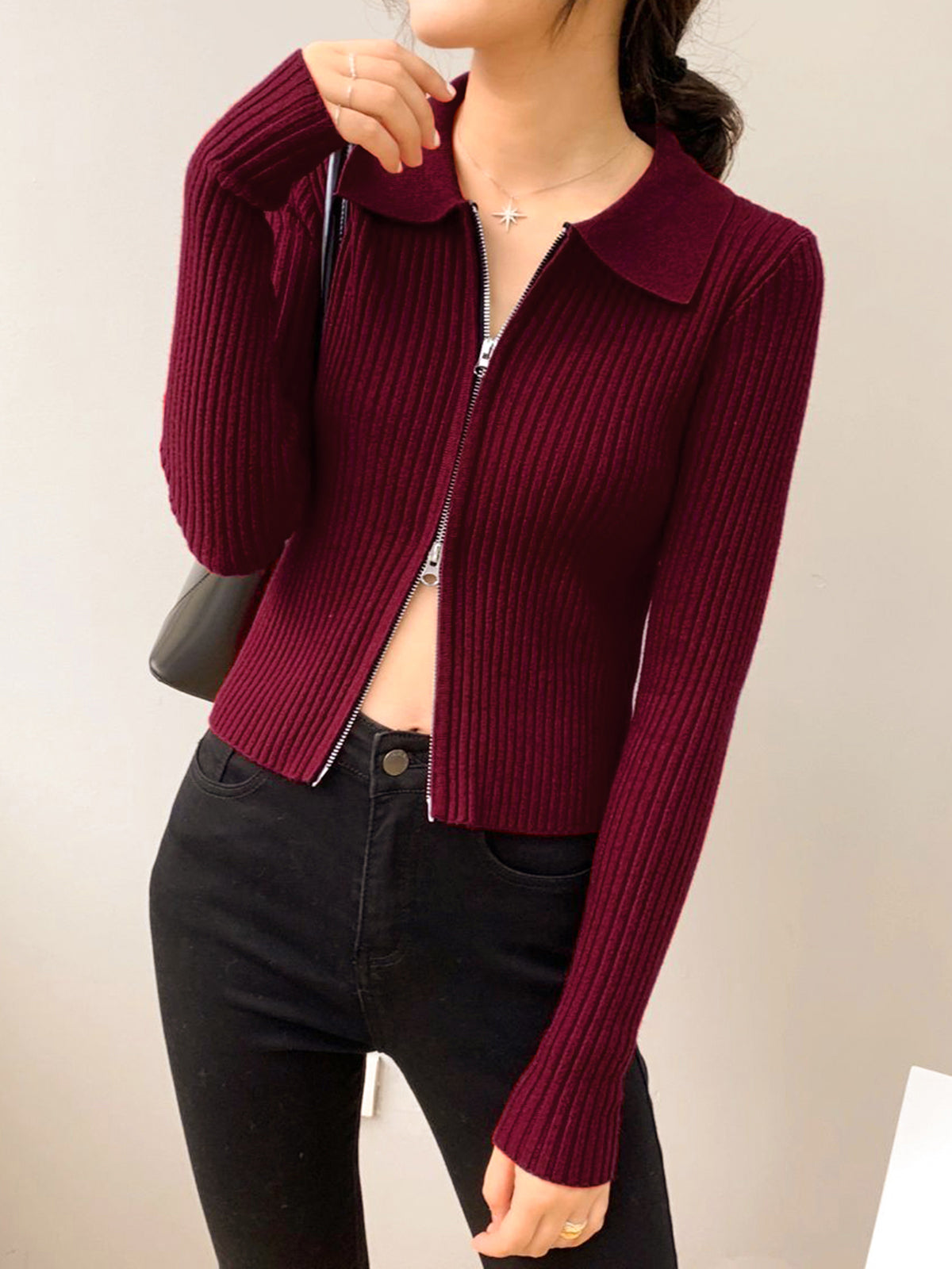 Rood verfijnd vest
