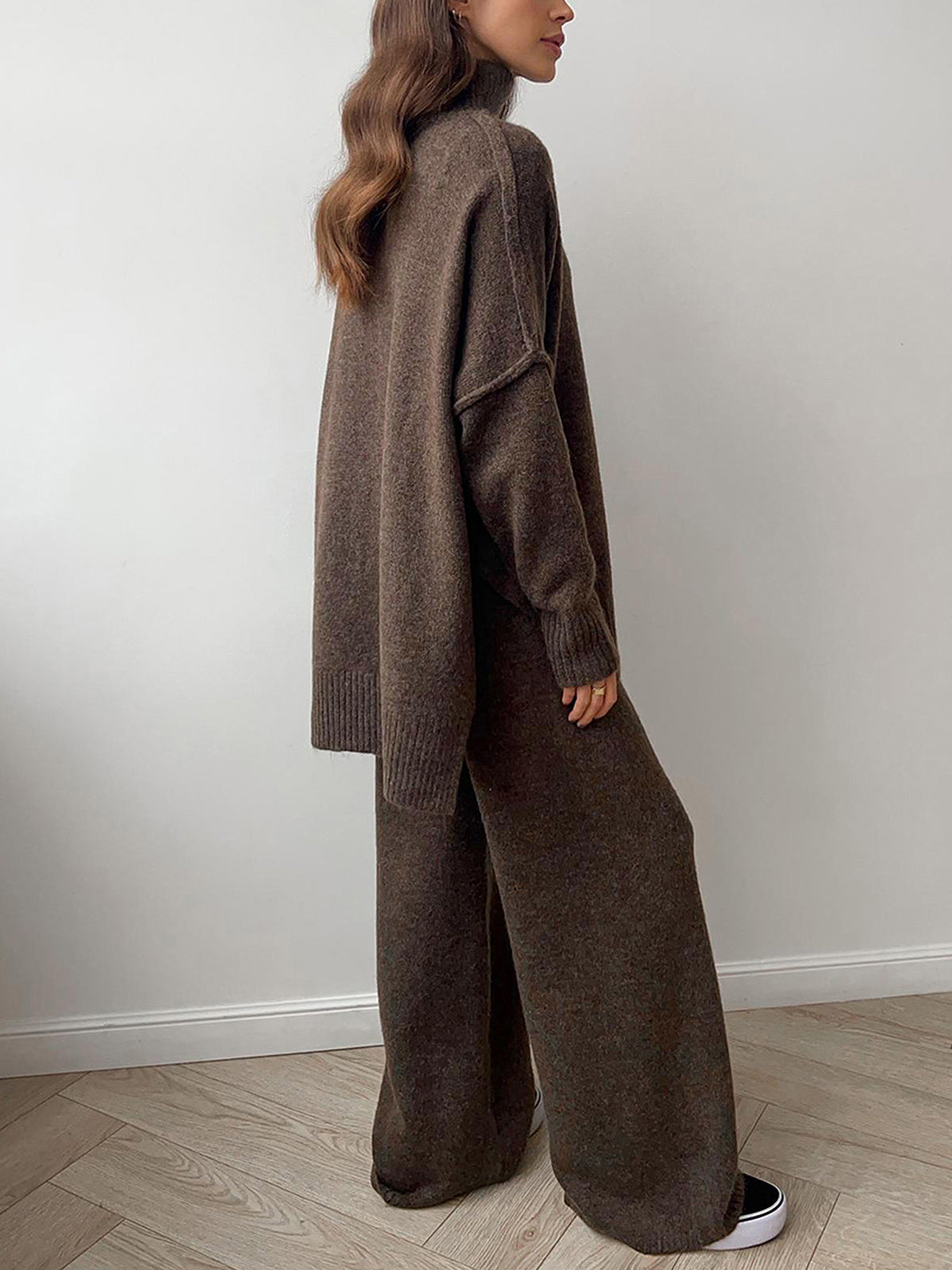 Eleganza gebreide coltrui en broek set