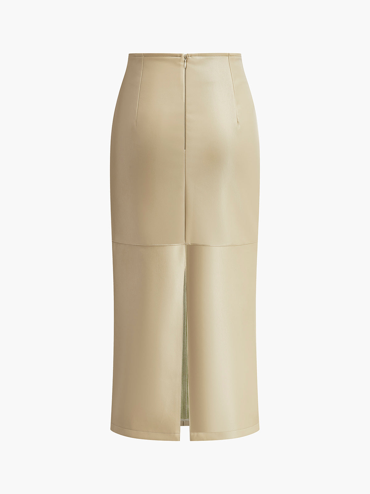 EleganzaFX luxury faux leather midi skirt
