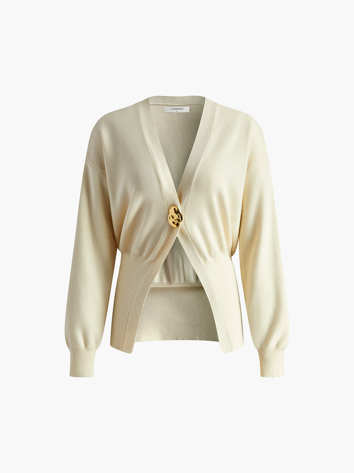 Zacht vest met klassieke gouden knoop