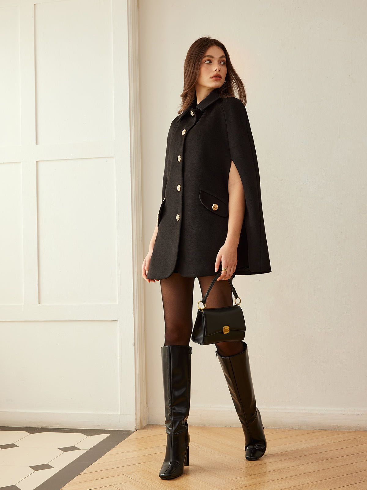 Luxe camellia overslagcape