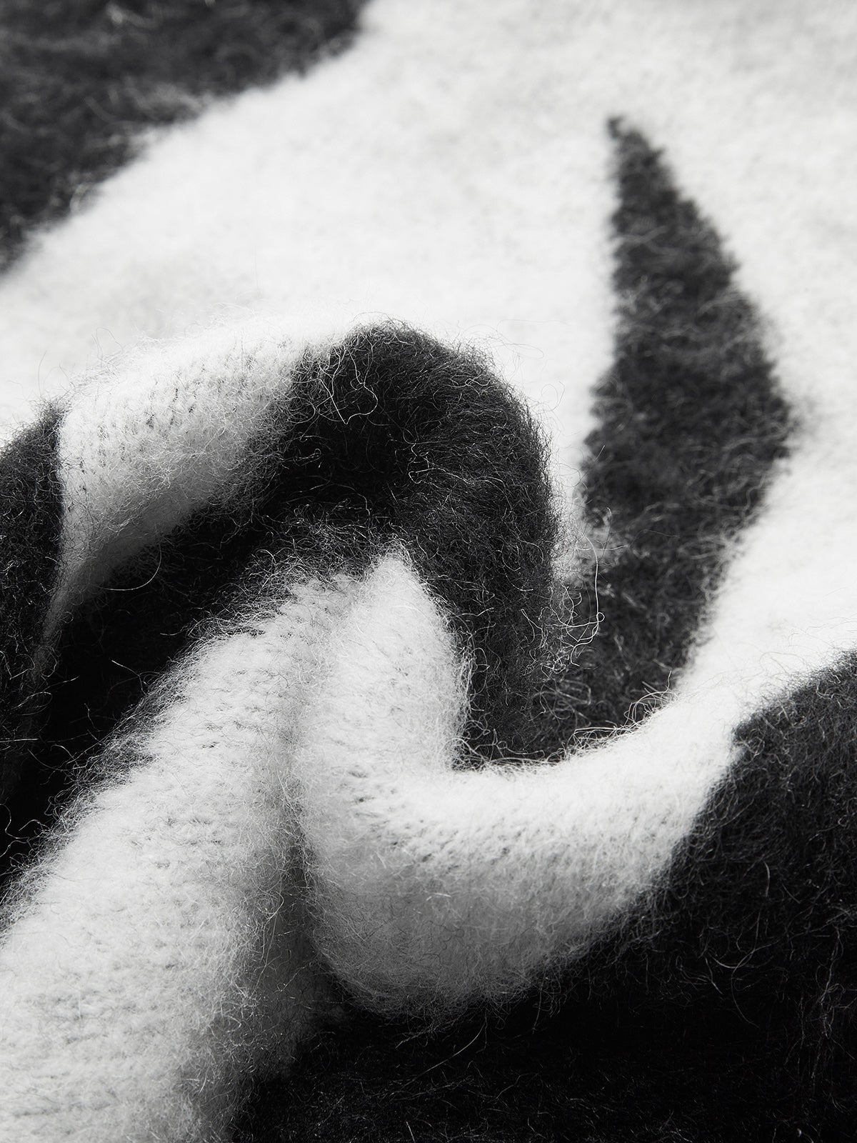 Luxurious fluffy knit with animal print