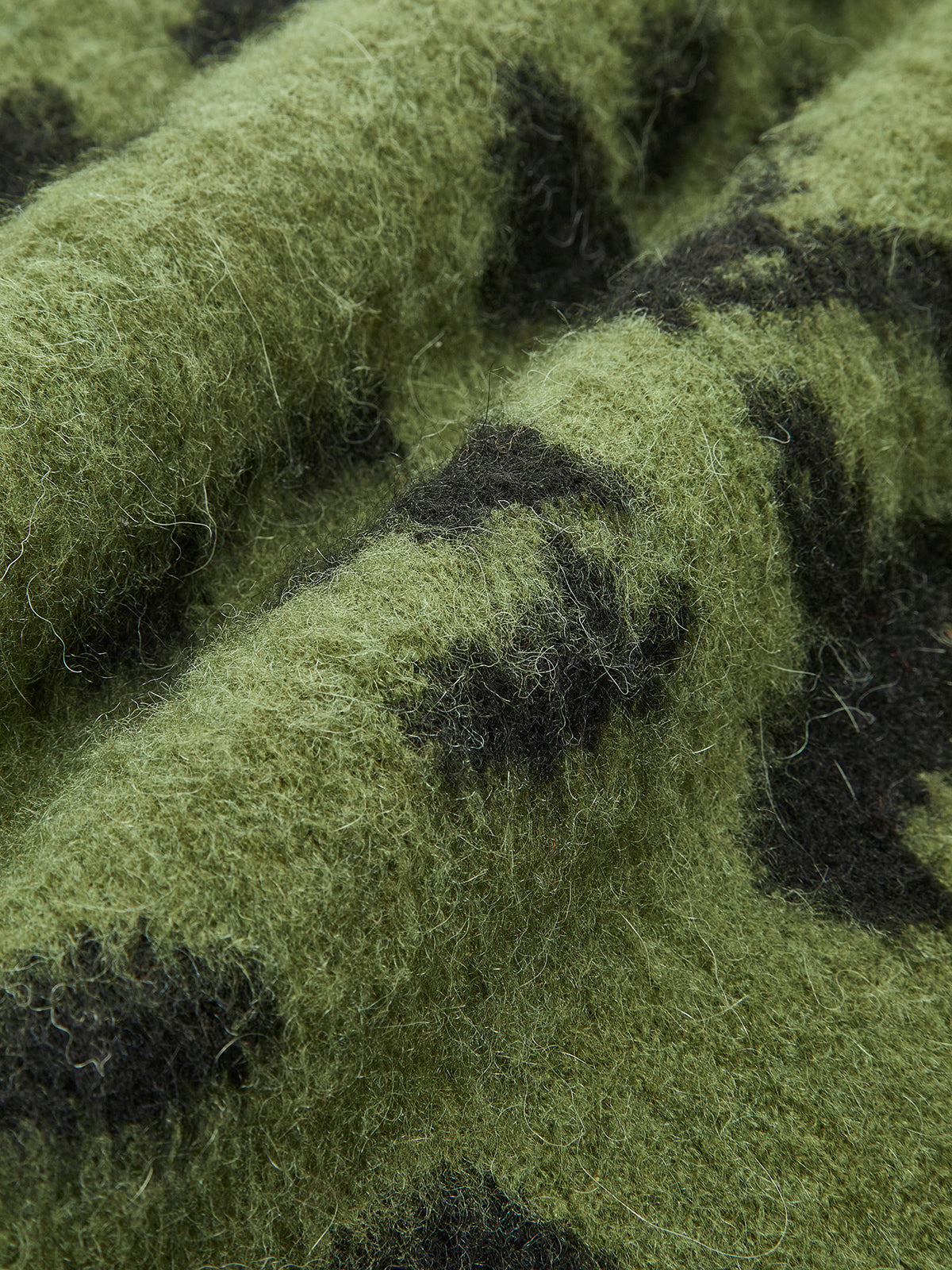 Luxurious fluffy knit with animal print