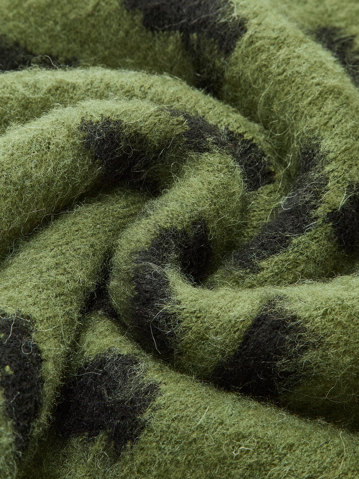 Luxurious fluffy knit with animal print