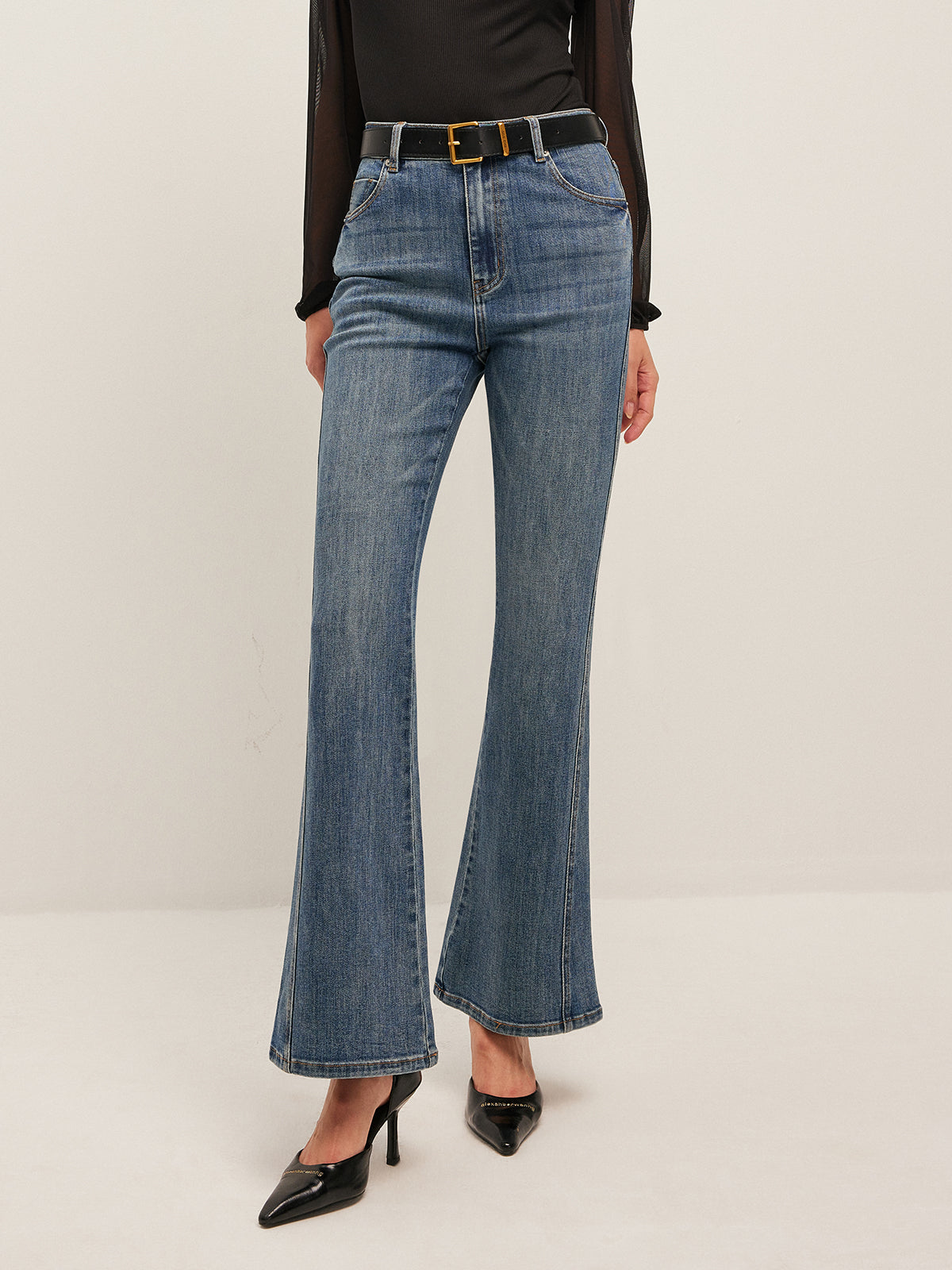 Trendy denim broek