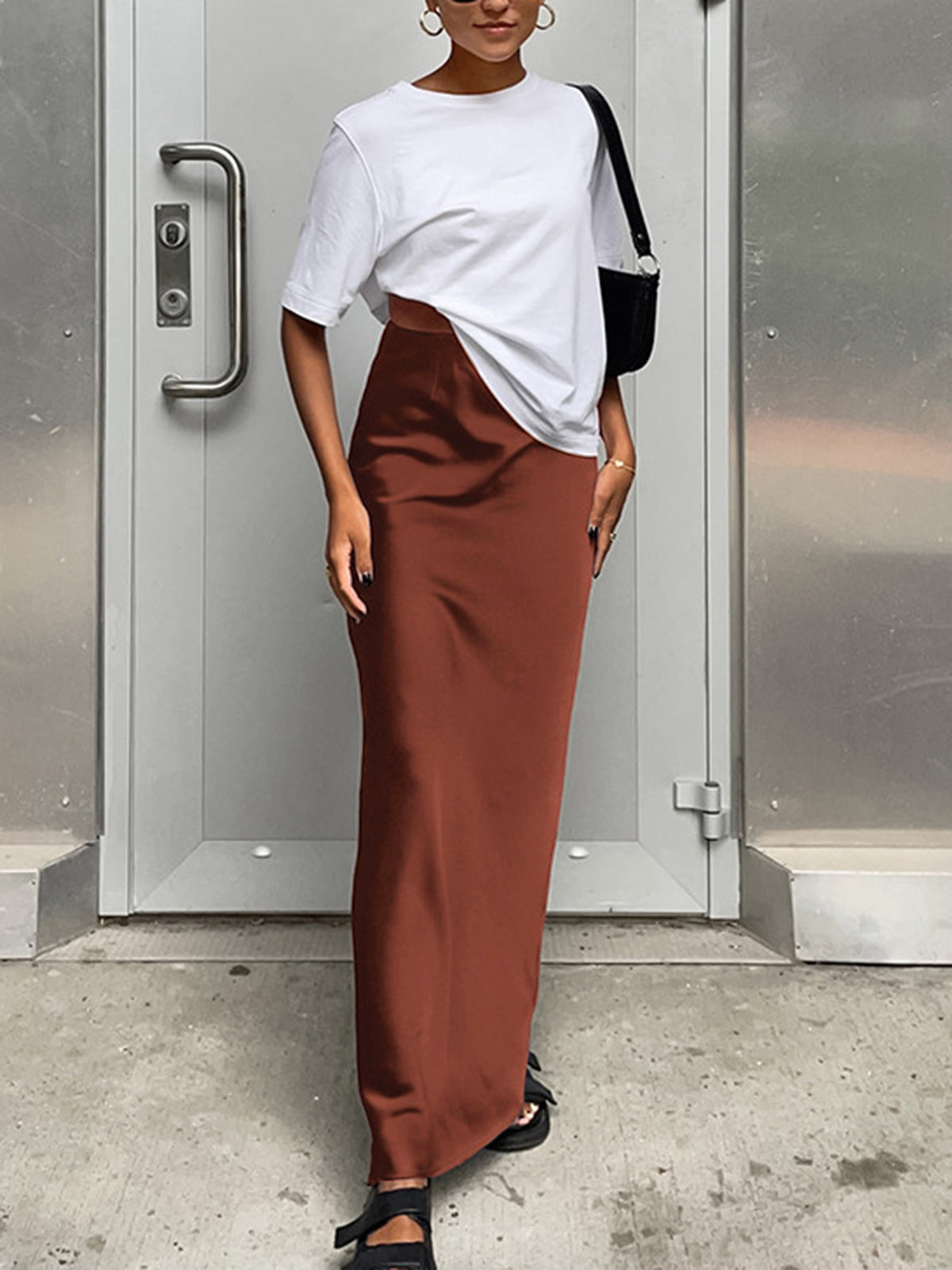 Luxe satijnen maxi rok