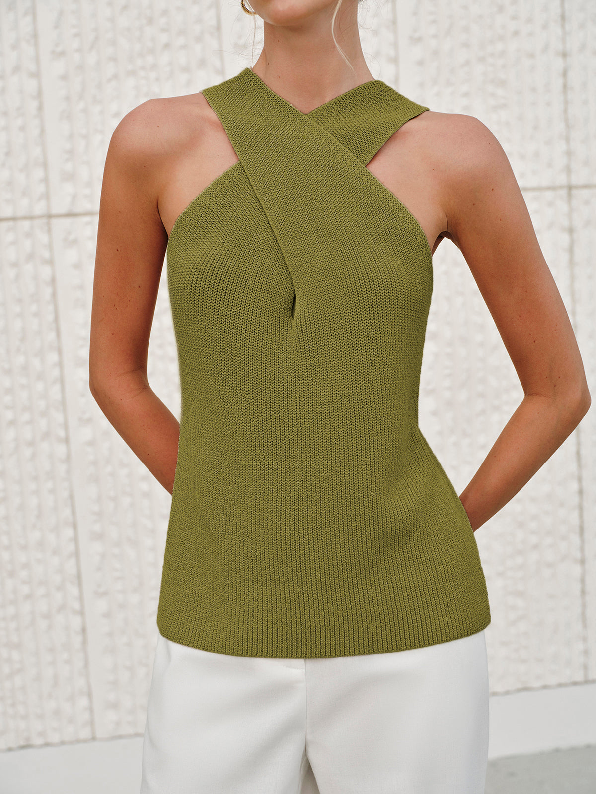 Essentials Crossover Halter Top