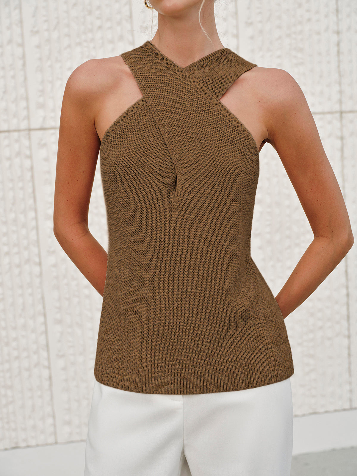 Essentials Crossover Halter Top