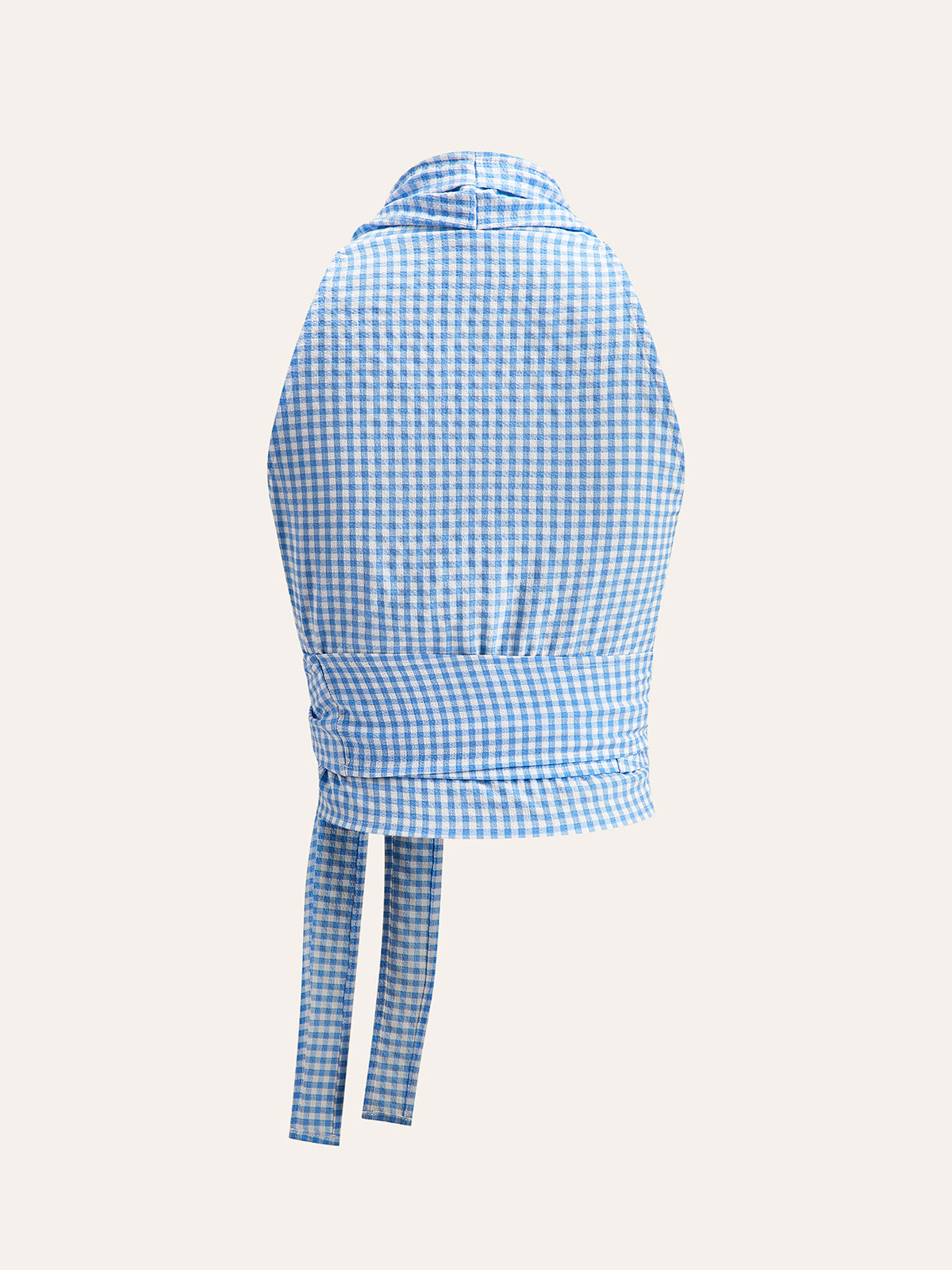 Gingham Halter Wrap Top
