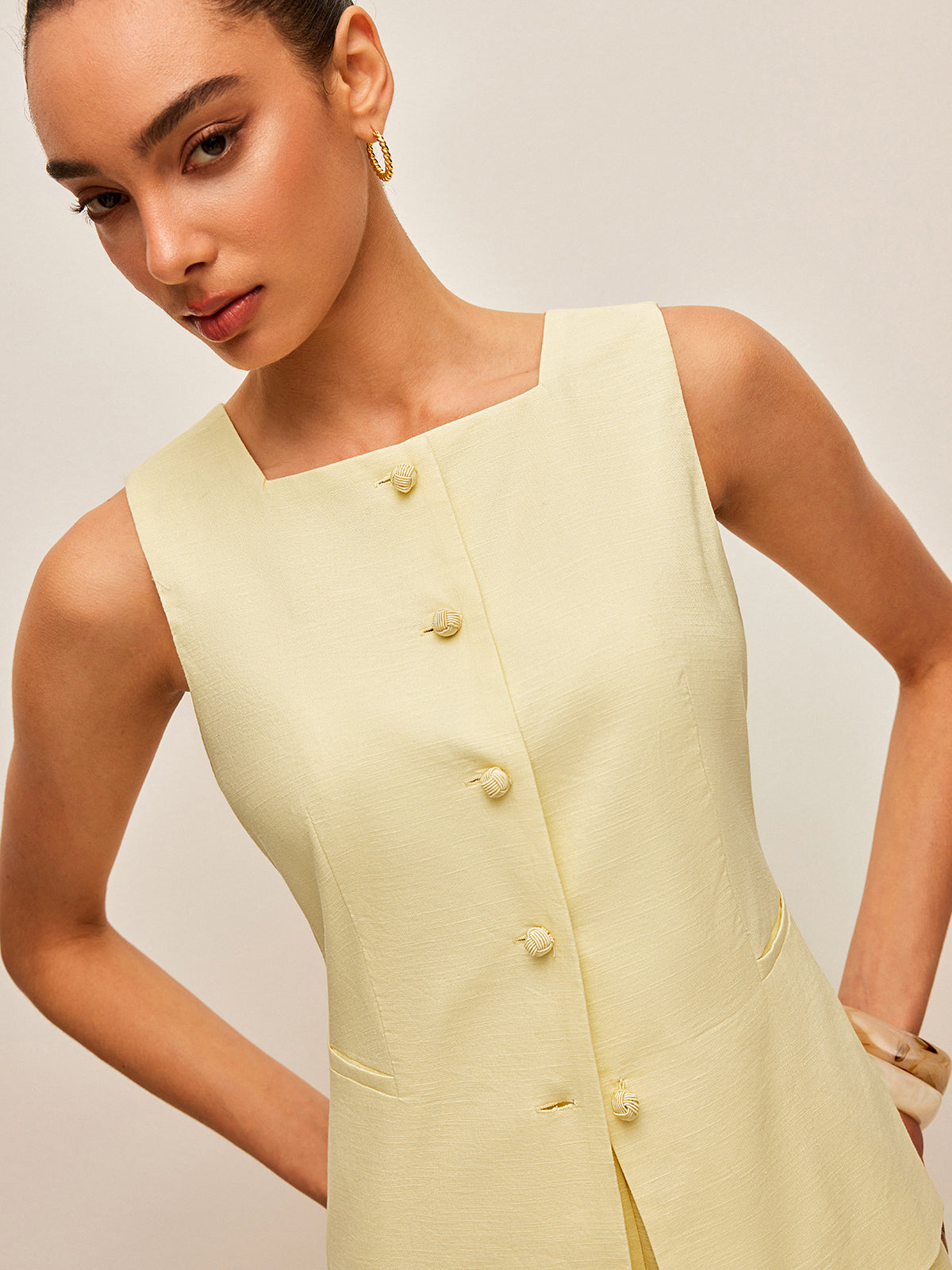 Luxe linnen gilet set