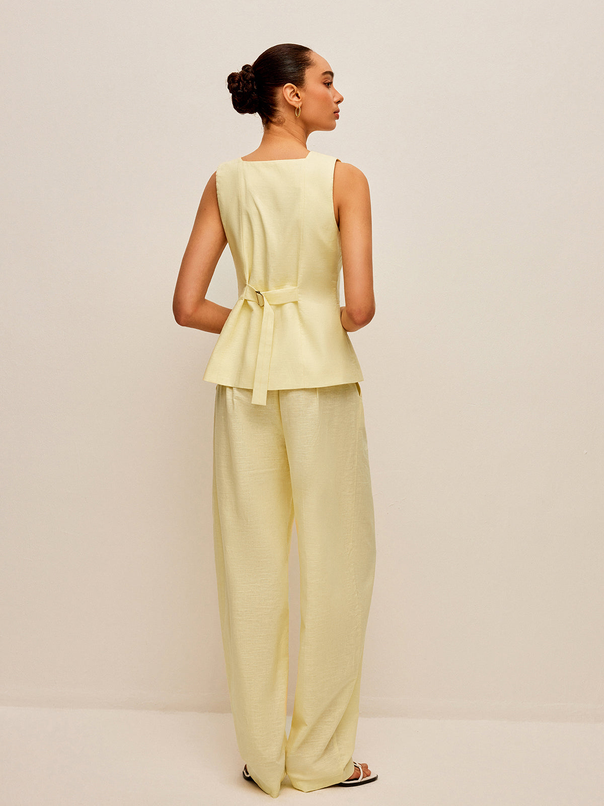 Luxe linnen gilet set