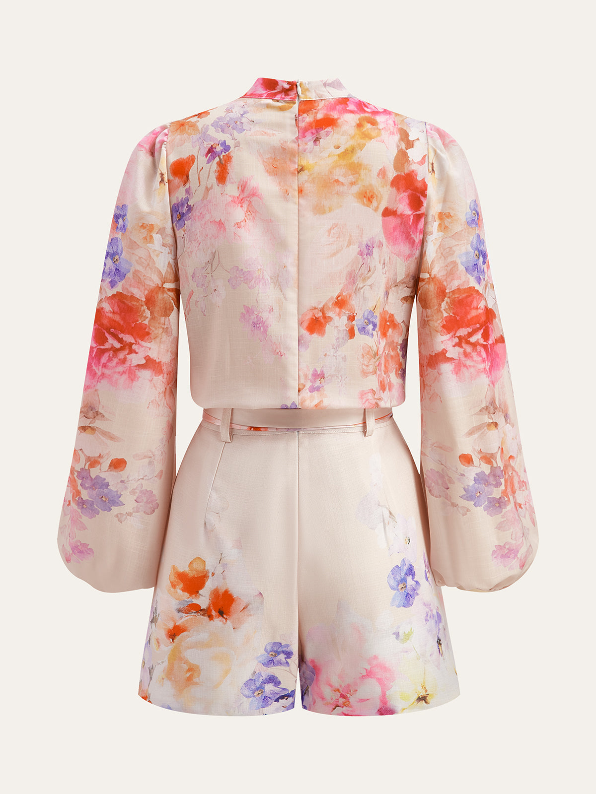 Luxe bloemenprint shorts set