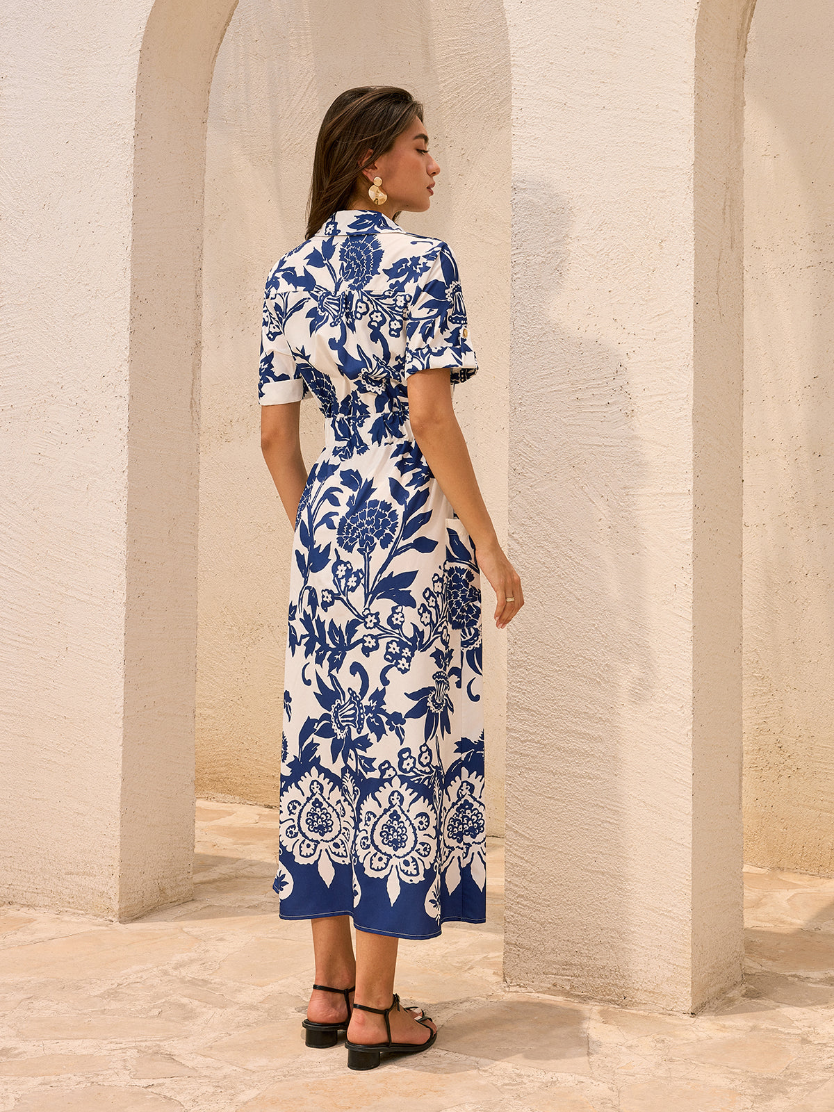 Stijlvolle midi jurk met bloemenprint