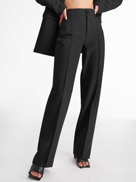 Eleganza high waist trousers with front pleats 