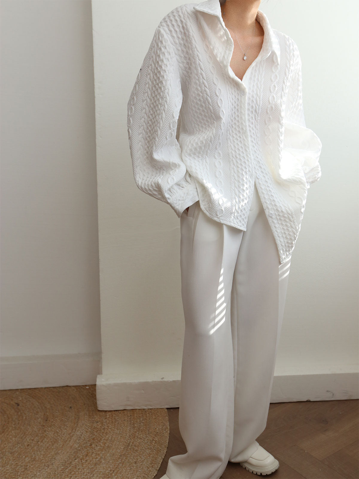 Luxury Cable Knit oversized shirt