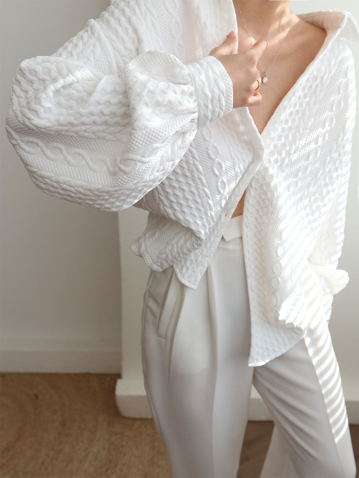 Luxury Cable Knit oversized shirt