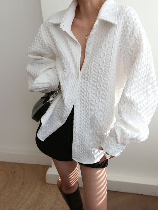 Luxury Cable Knit oversized shirt