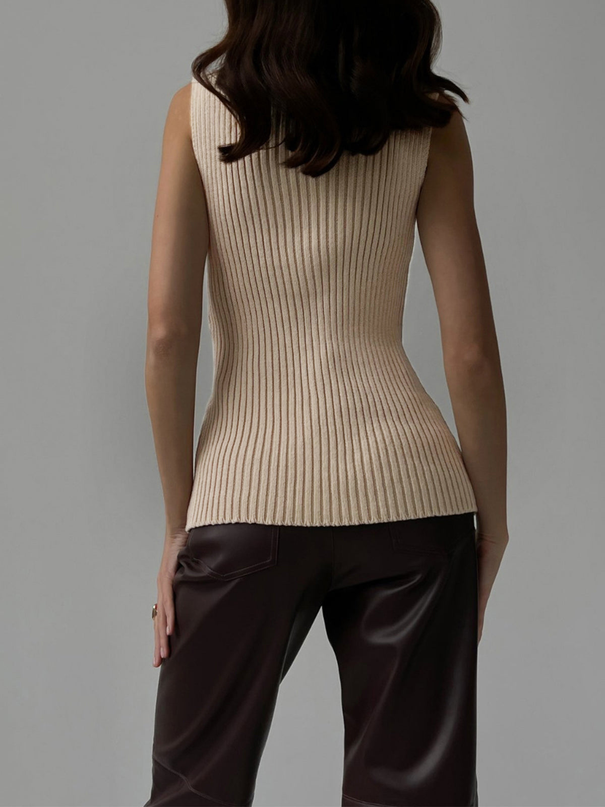Pura ribbed tank top with turtleneck 