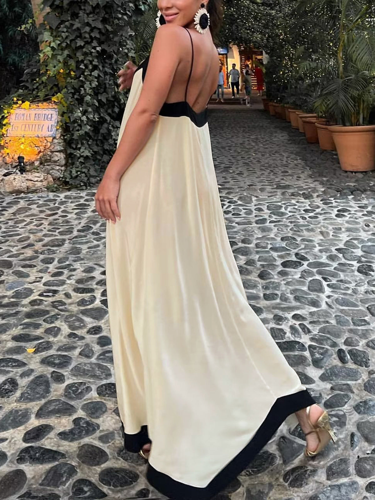 Sicily luxueuze maxi slip jurk