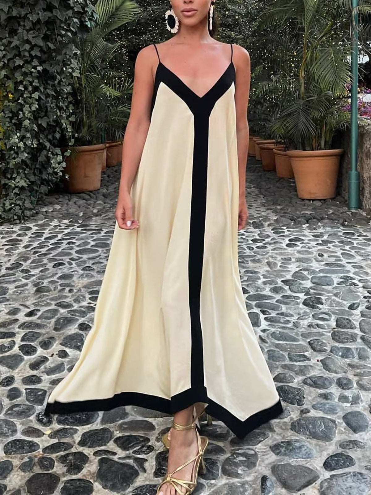 Sicily luxueuze maxi slip jurk