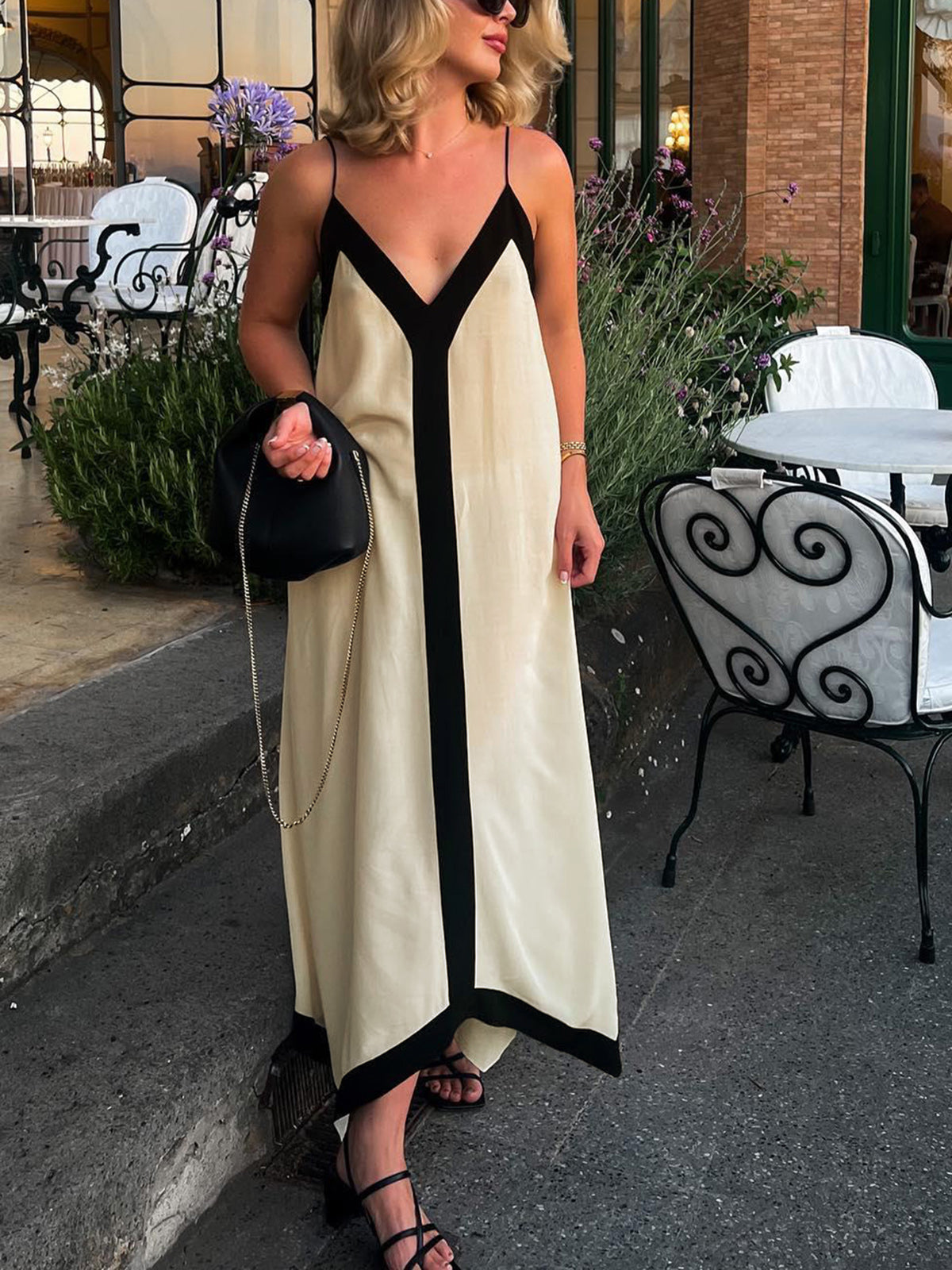 Sicily luxueuze maxi slip jurk