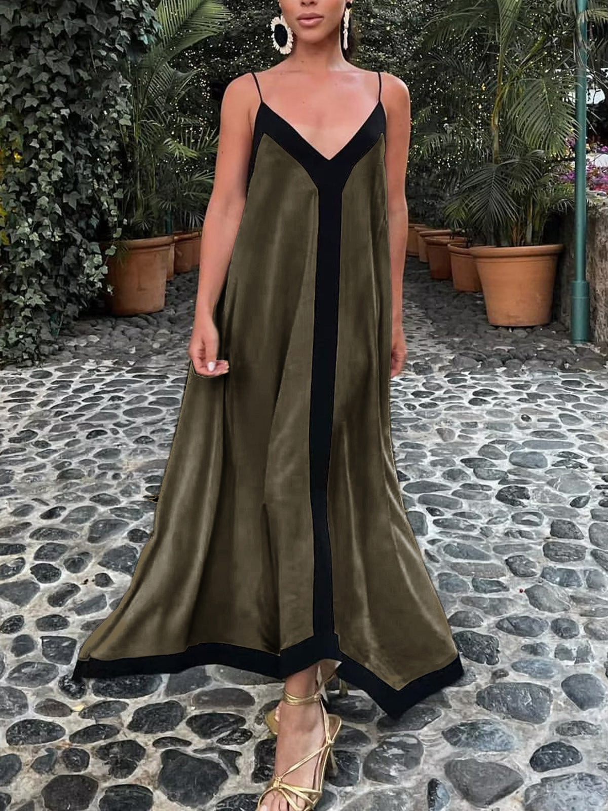 Sicily luxueuze maxi slip jurk