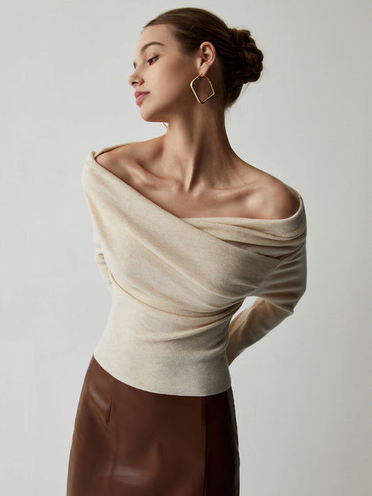 Bella Luxe off-shoulder knitted top 