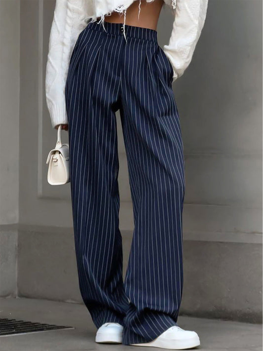 Eleganza pinstripe pleated trousers 