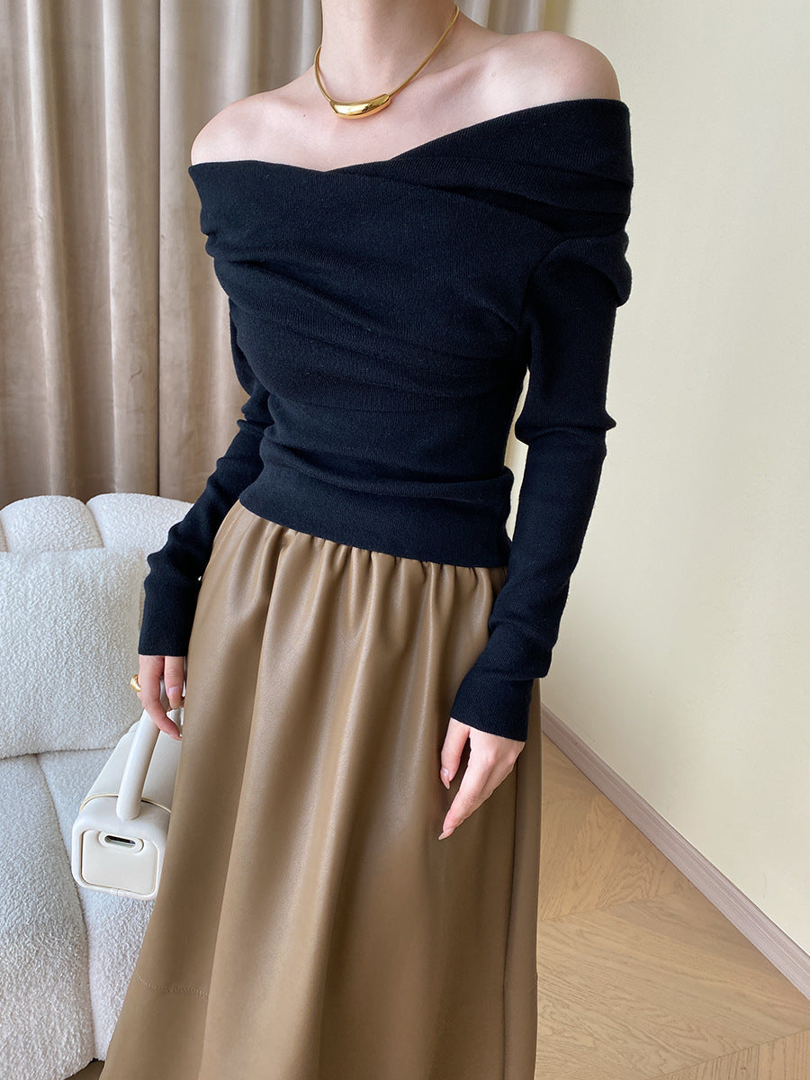 Bella Luxe off-shoulder knitted top 