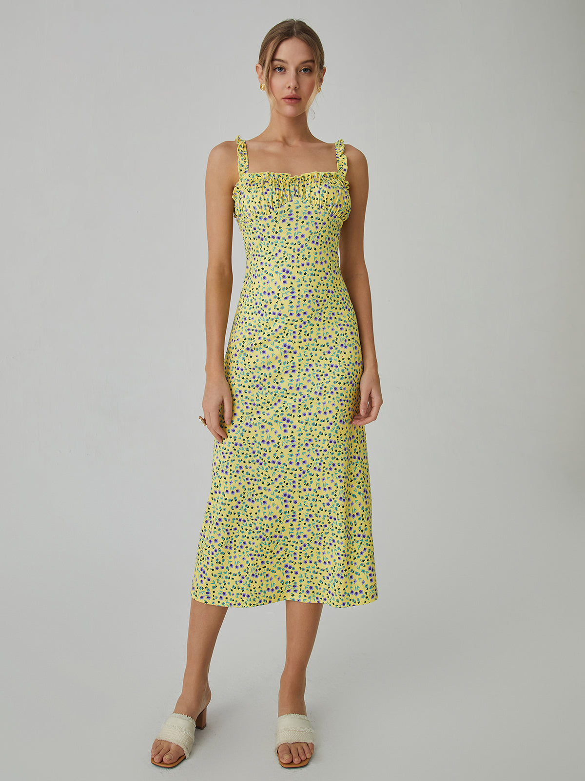 Bohemia elegante bloemen midi jurk