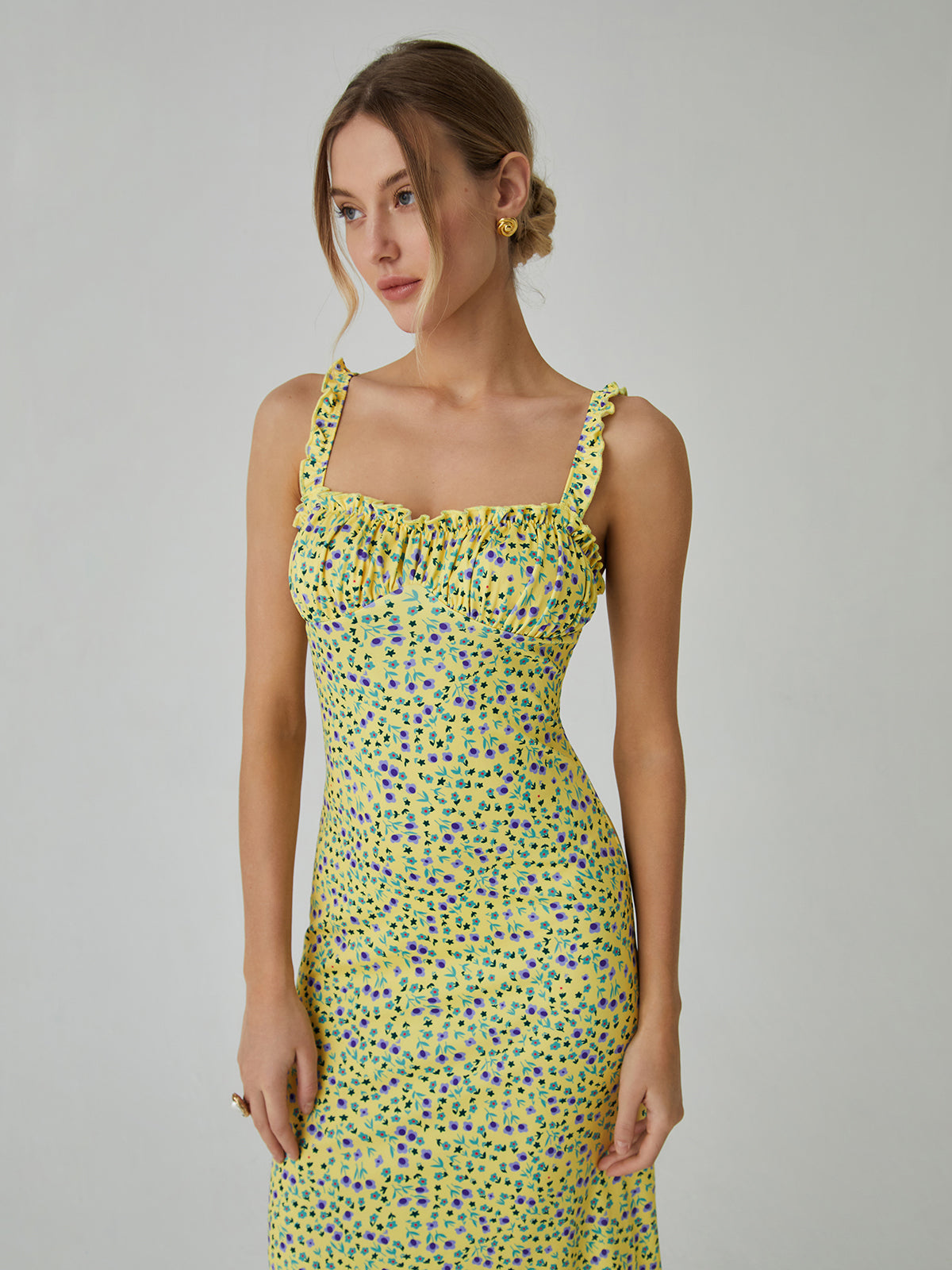 Bohemia elegante bloemen midi jurk