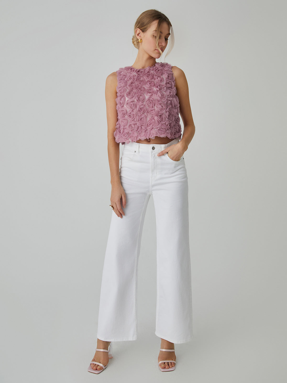 Bloom romantic multi-colored floral blouse 