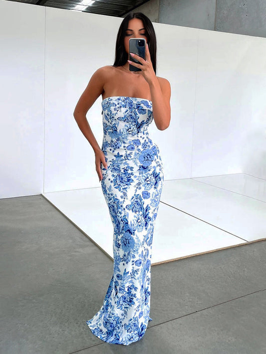 Sereen blauwe jurk