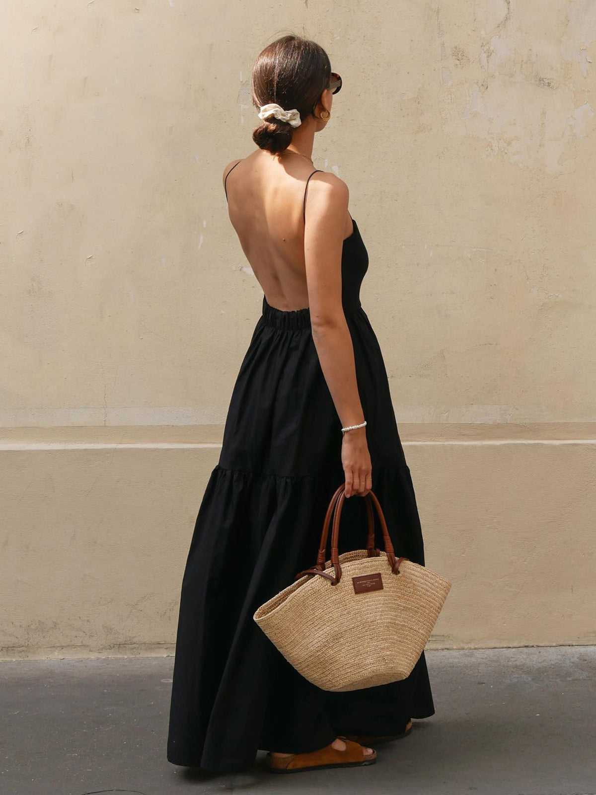 Chic elegant backless maxi dress 