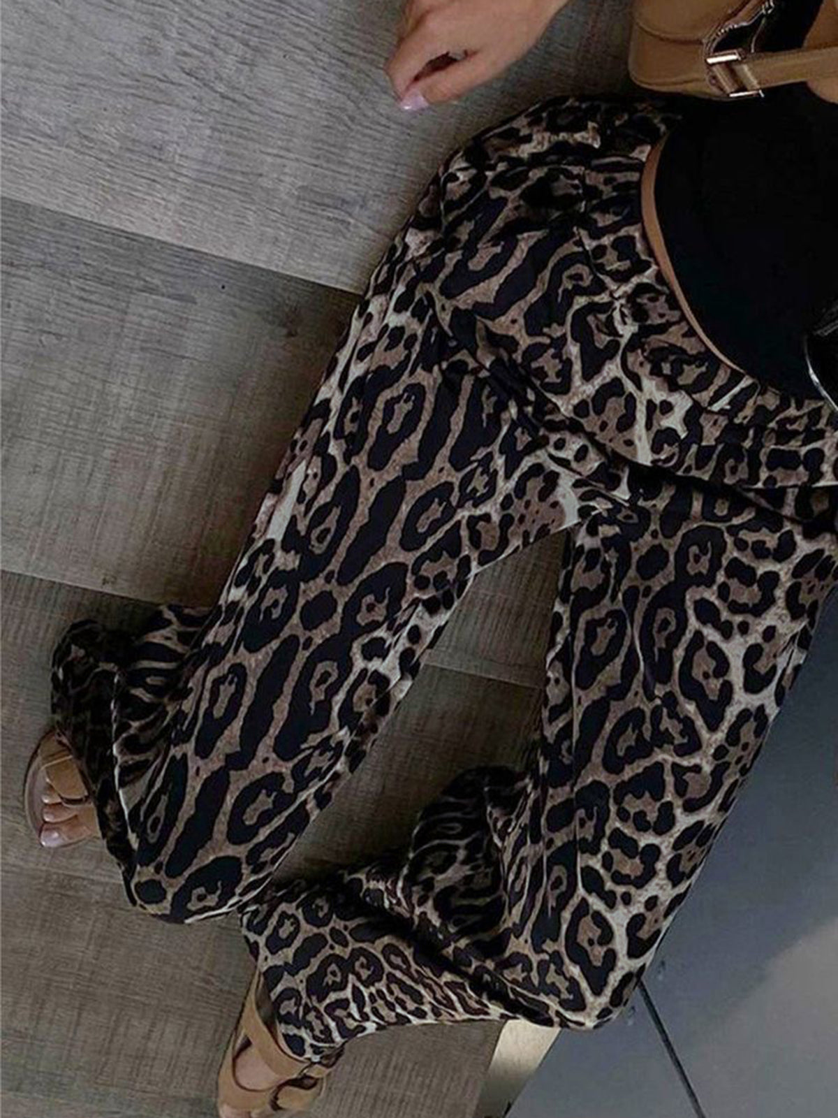 Luxe safari trendy panterprint palazzo broek